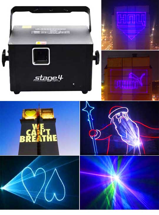 Профессиональный лазер для лазерной анимации STAGE4 GRAPH SDA 1000RGB Pro Max